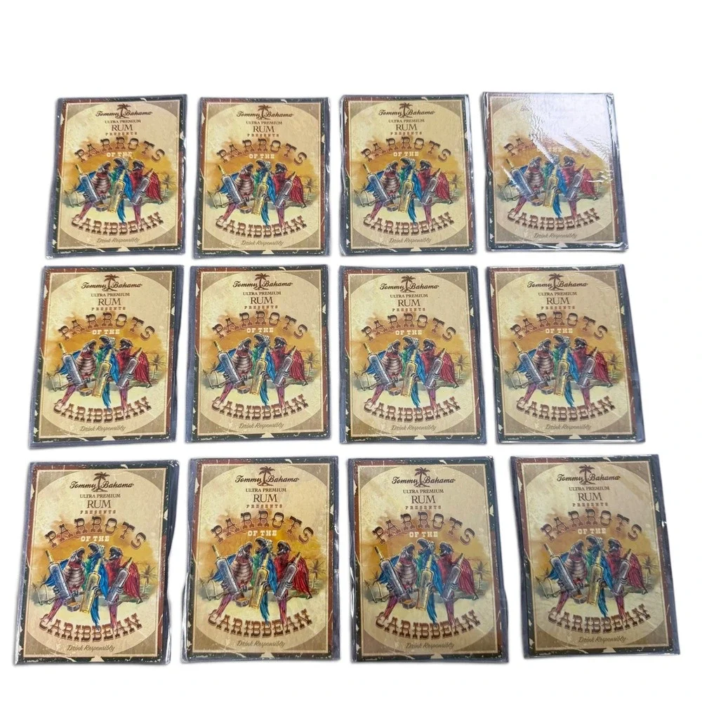 Tommy Bahama Parrots of the Caribbean Rum Magnets Set of 12 Tropical Bar Decor